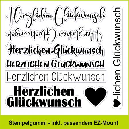 Herzlichen Glückwunsch - Stempelgummi